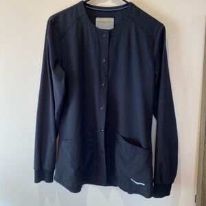 Skechers Black Button Down Scrub Jacket